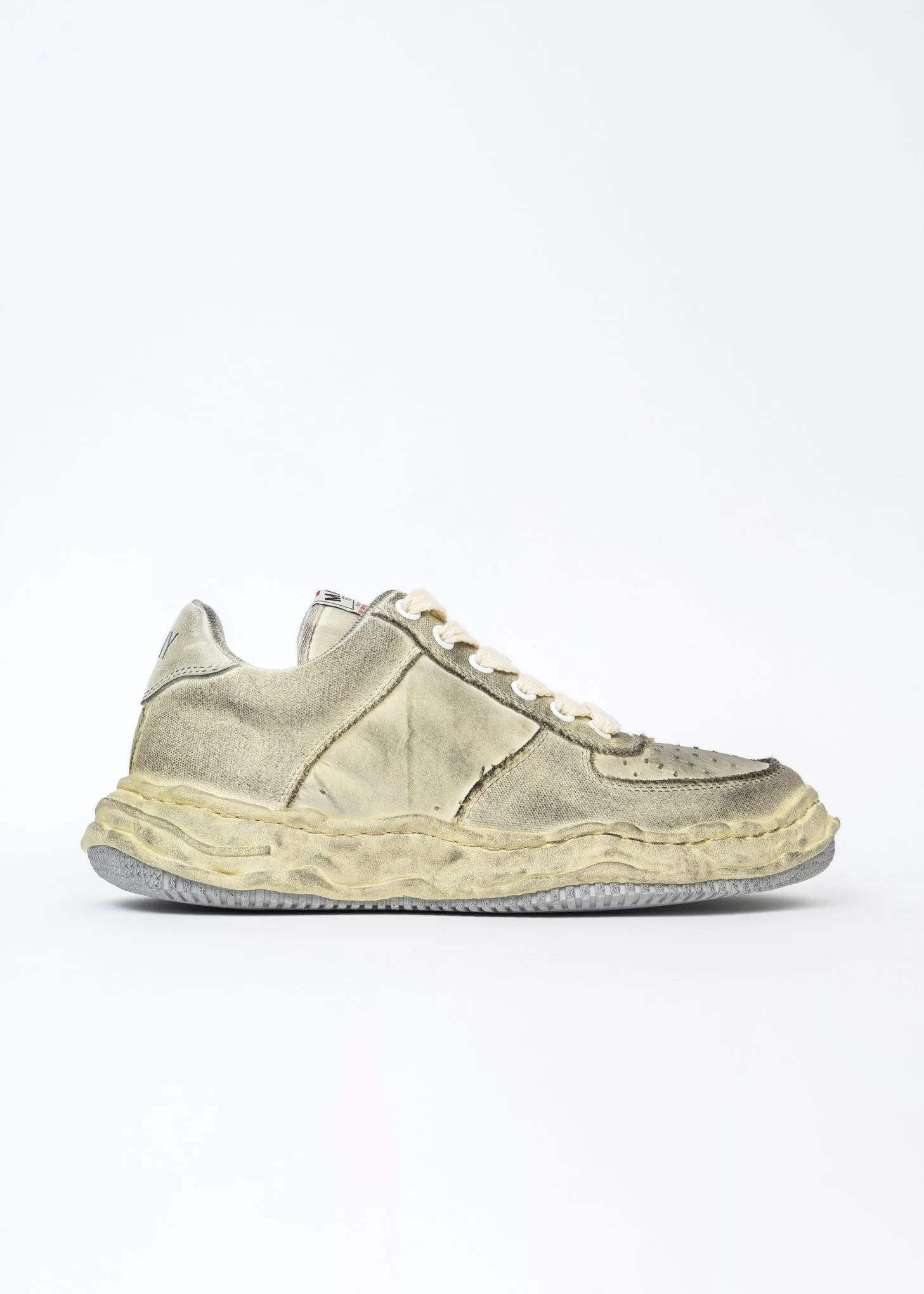 White Original Sole Mix Material Low-Top Sneaker (WAYNE LOW)