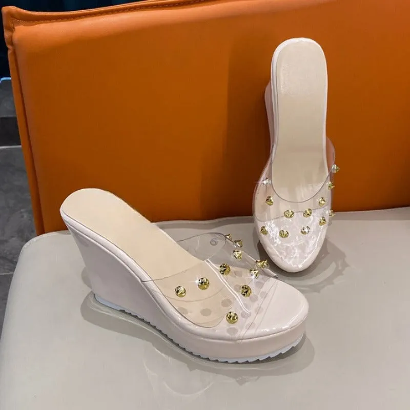 Women Slippers Thick High Heels Sandals
