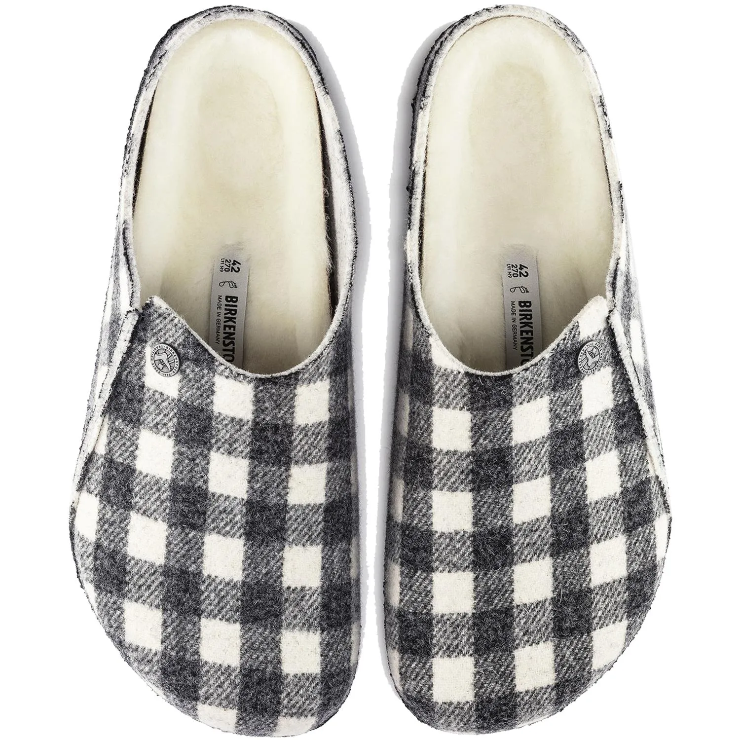 Women's Birkenstock Zermatt Plaid White/Natural Wool
