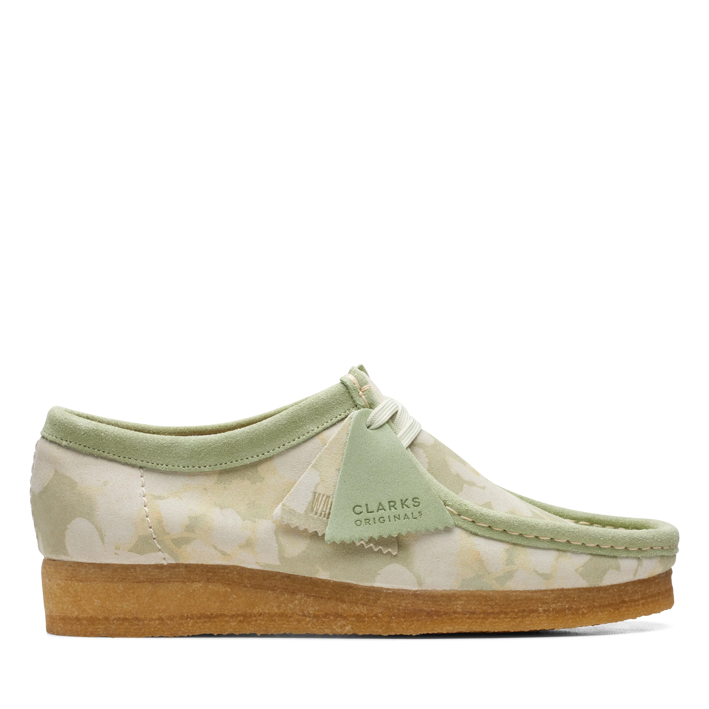 WOMEN’S CLARK ORIGINAL WALLABEE “MADE IN PORTUGAL” (GREEN FLORAL)