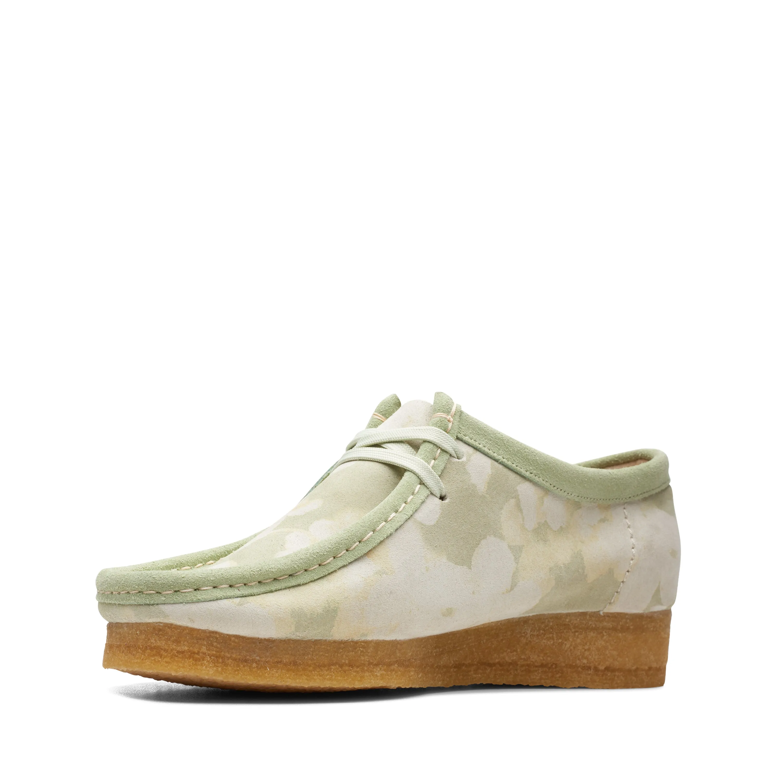 WOMEN’S CLARK ORIGINAL WALLABEE “MADE IN PORTUGAL” (GREEN FLORAL)
