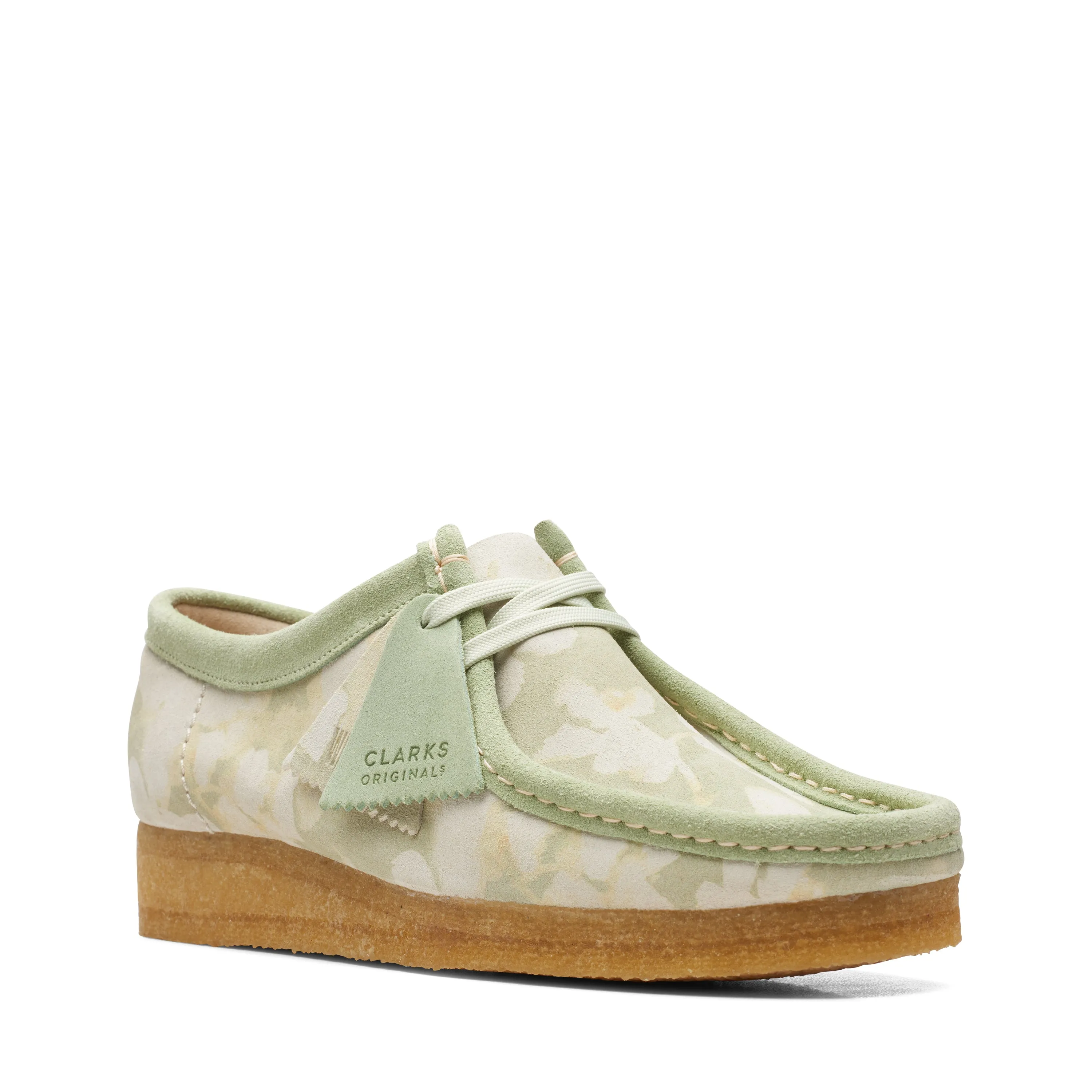 WOMEN’S CLARK ORIGINAL WALLABEE “MADE IN PORTUGAL” (GREEN FLORAL)
