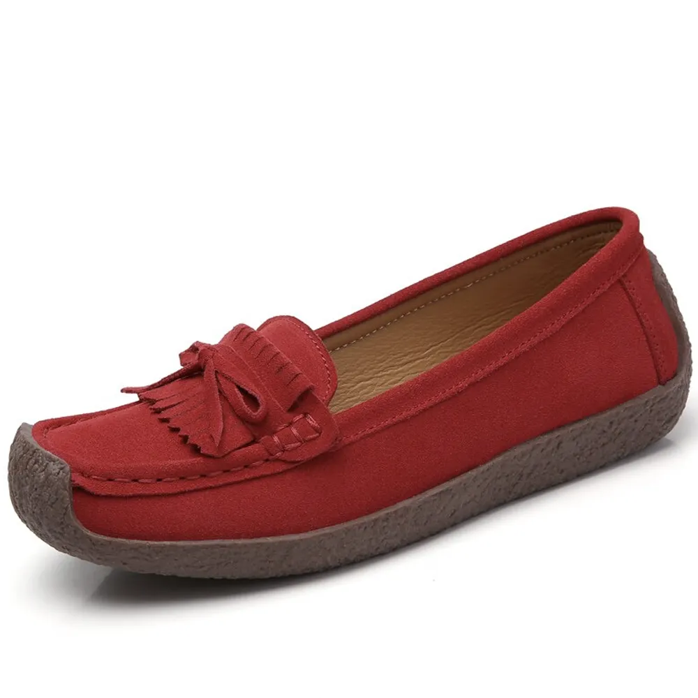 Women's Leather Suede Slip On