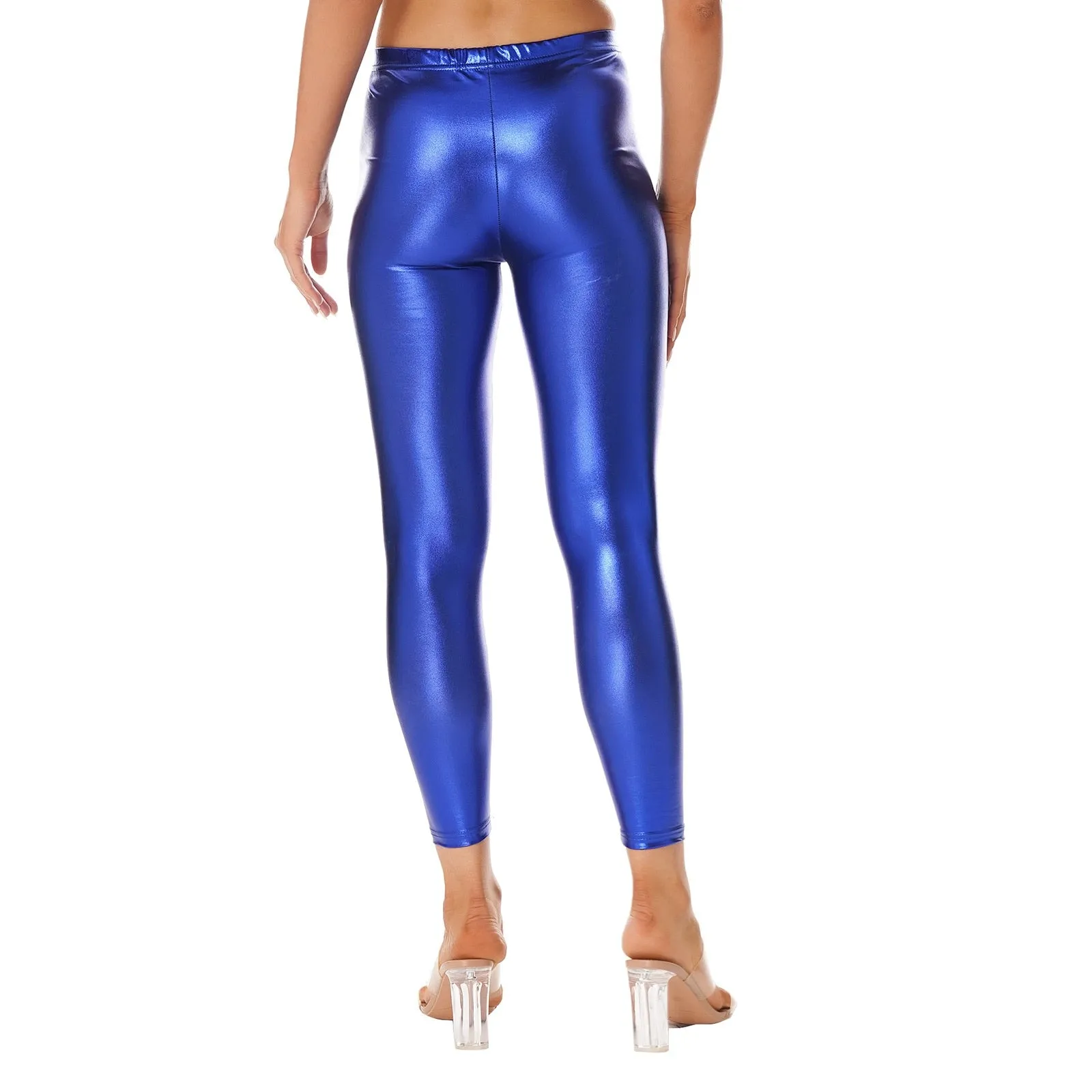 Women's Shiny Metallic Faux Leather  Leggings