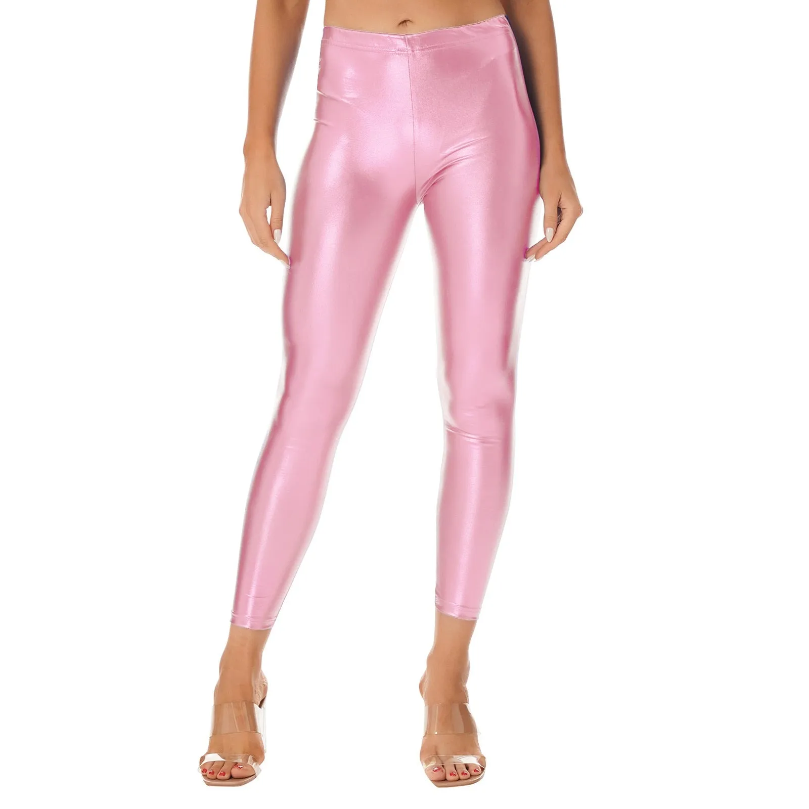 Women's Shiny Metallic Faux Leather  Leggings