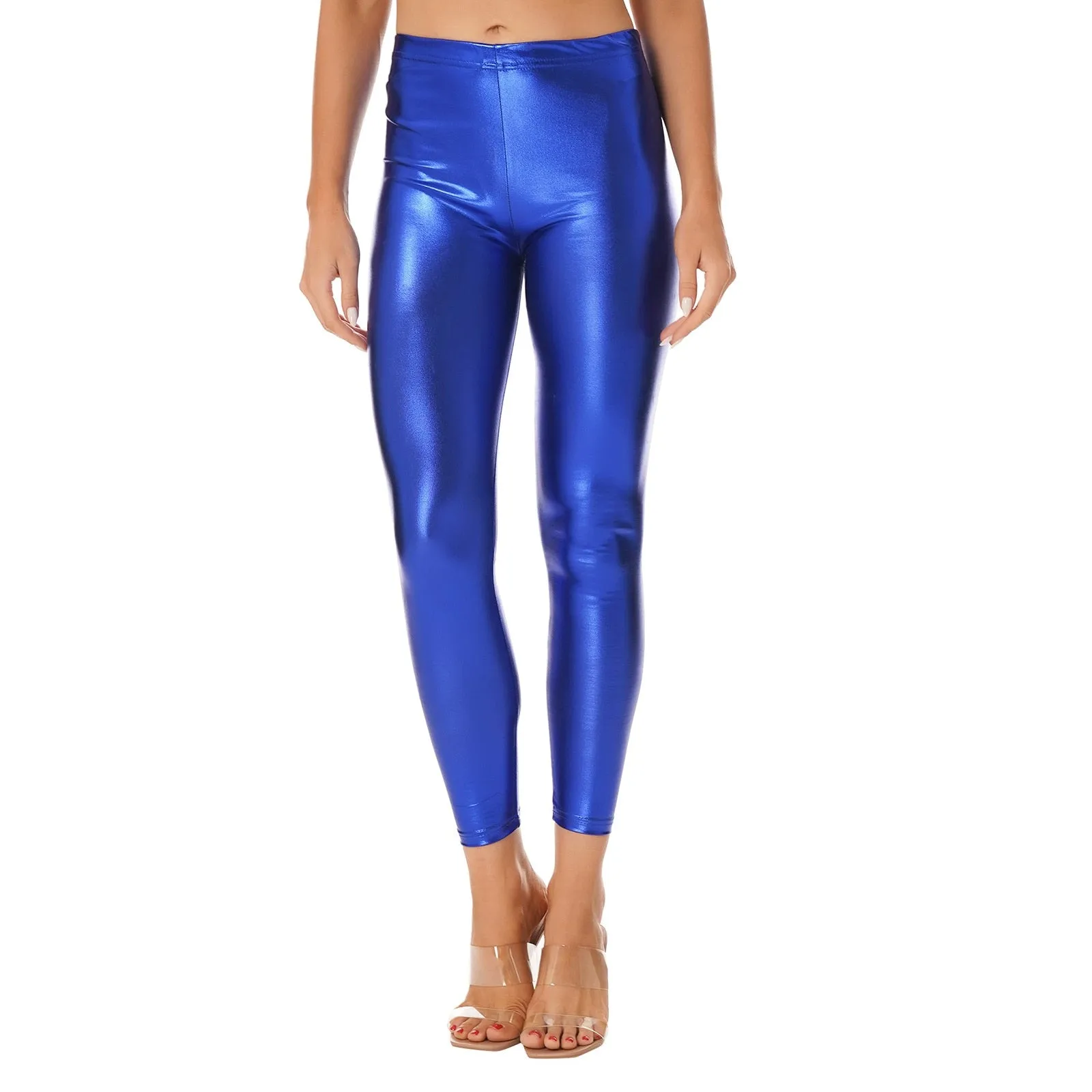 Women's Shiny Metallic Faux Leather  Leggings