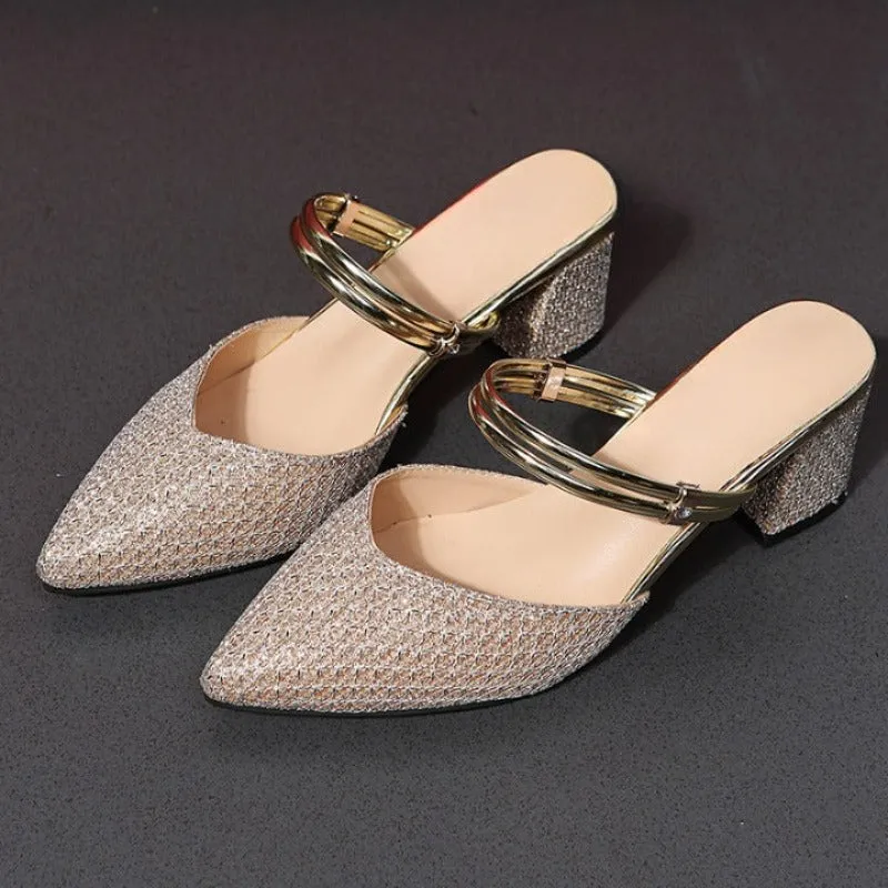 Women's Toe-Covered Sandals Pumps High Heels