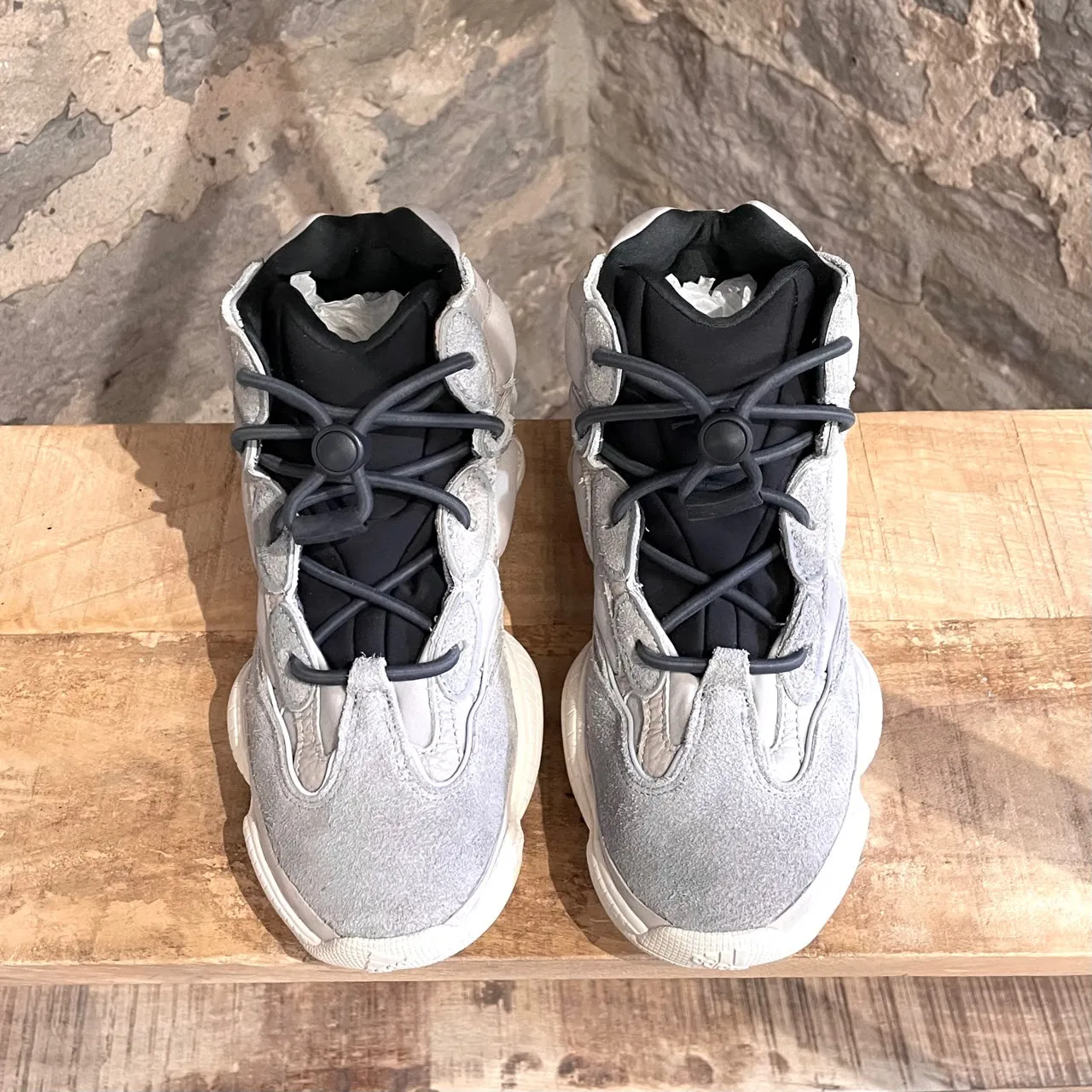 Yeezy Adidas 500 High Mist Stone Sneakers