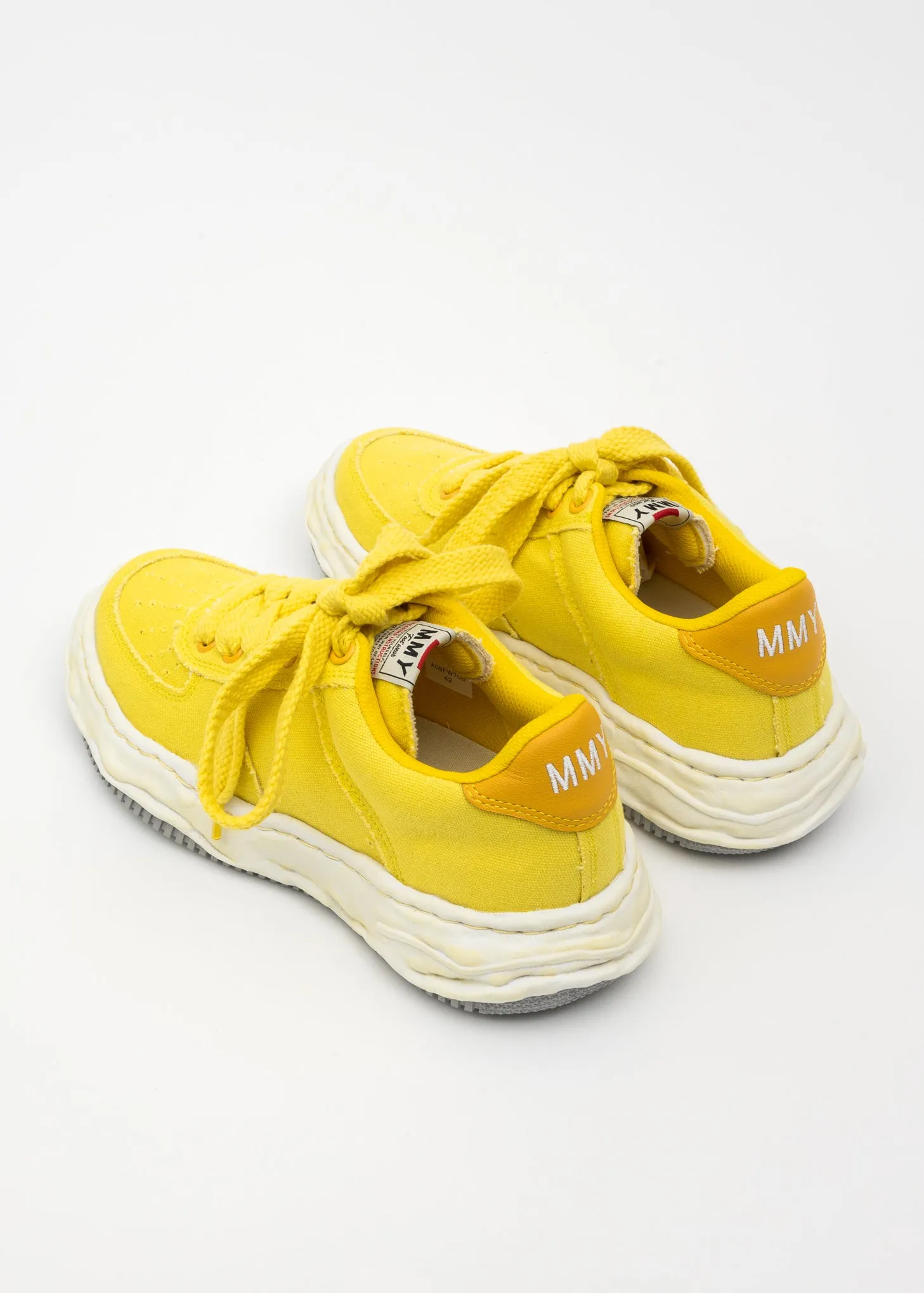 Yellow OG Sole Washed Canvas Low-Top Sneaker (WAYNE LOW)