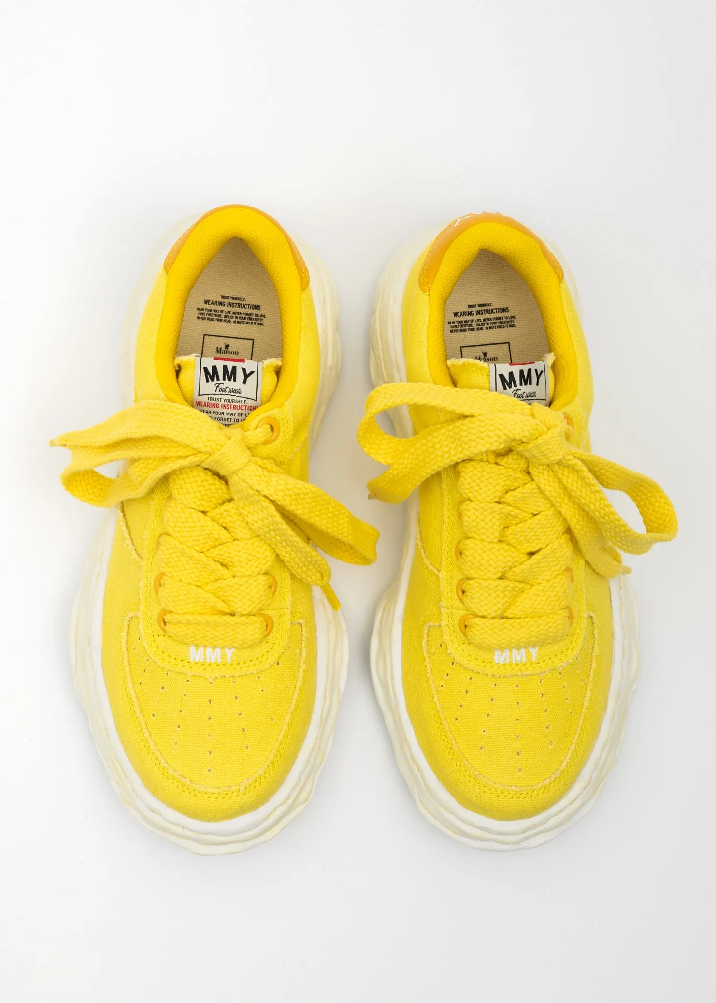 Yellow OG Sole Washed Canvas Low-Top Sneaker (WAYNE LOW)