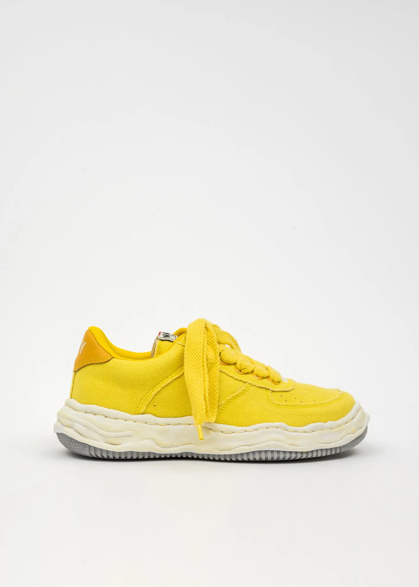Yellow OG Sole Washed Canvas Low-Top Sneaker (WAYNE LOW)